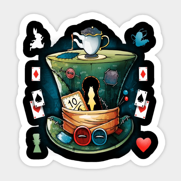 Mad Hatter Sticker by Vallina84